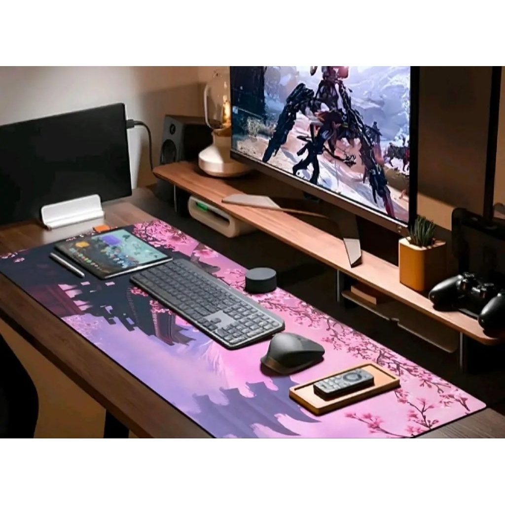 Mousepad Gaming Sakura Jepang - Anti Slip, Anti Air, Jahitan Kuat