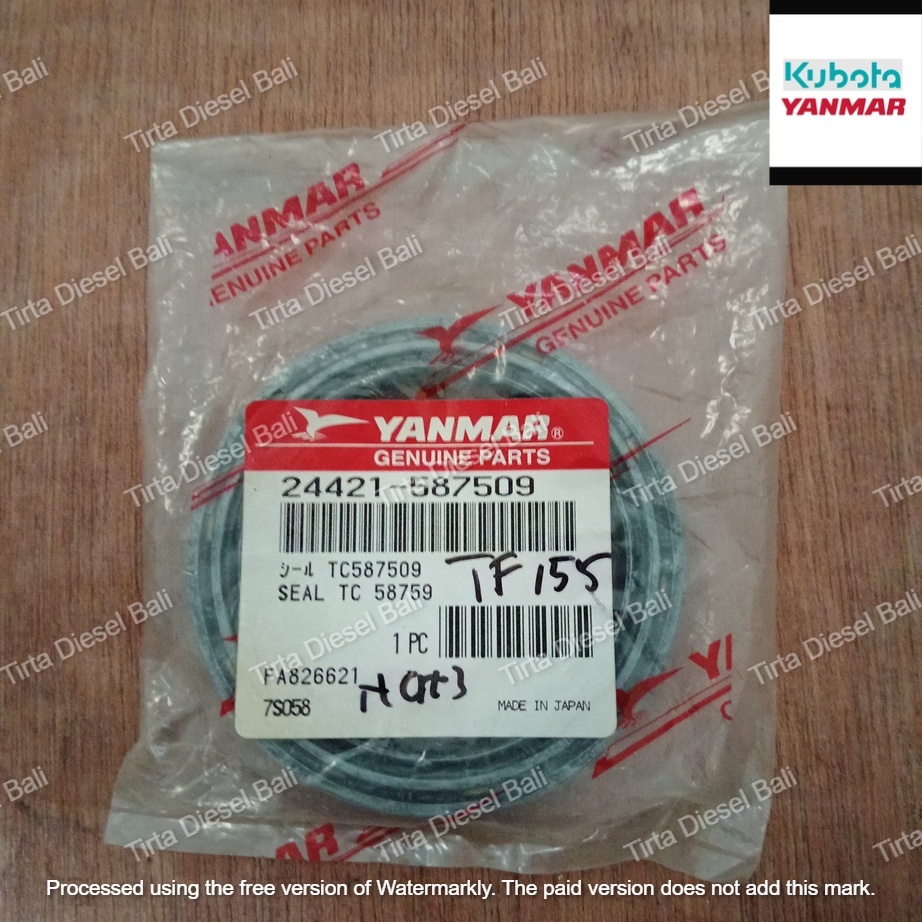 YANMAR SEAL OIL CRANKSHAFT TC 58 75 9 SIL OLI KRUK AS TF 135 - 155 / TS 155 - 190 24421-587509 ORIGI