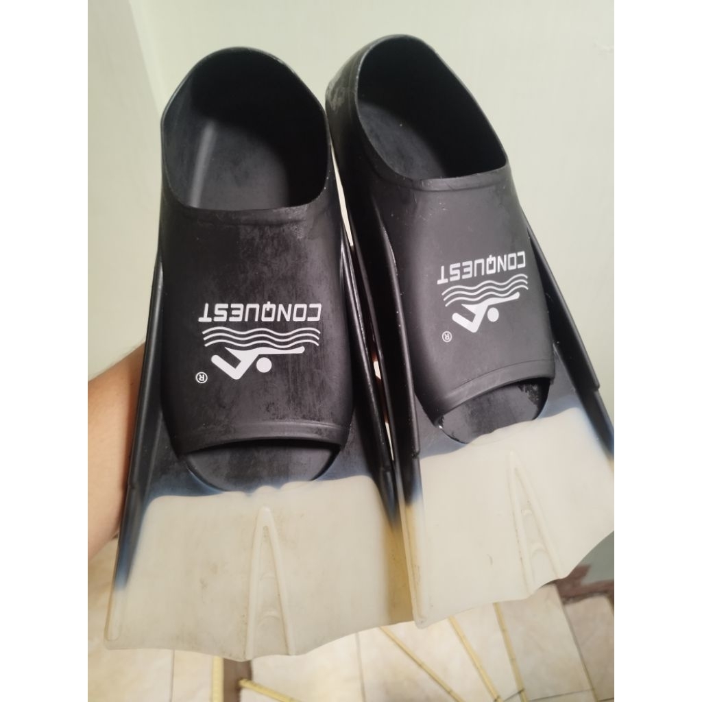 SEPATU RENANG KATAK KAKI RENANG KATAK SILICON ANAK-ANAK CONQUEST