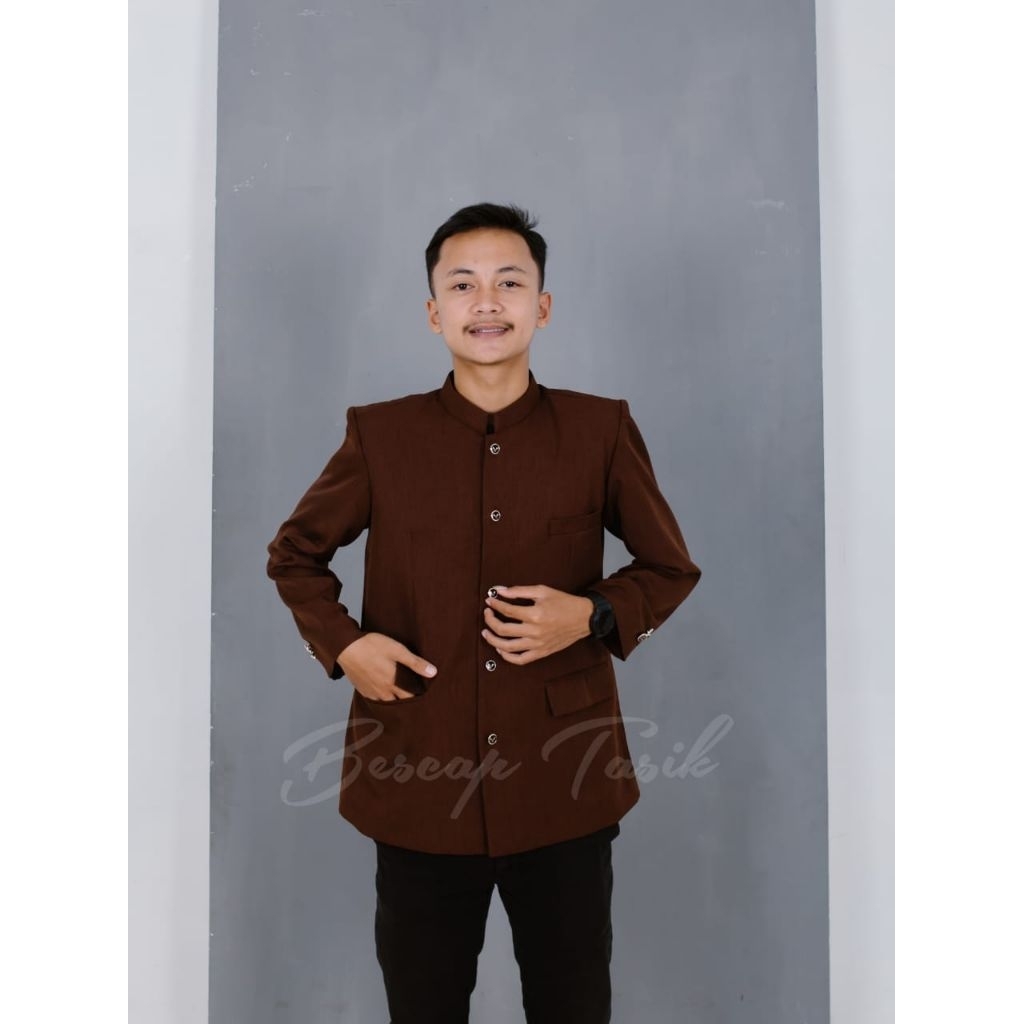 Jas Koko Dewasa polos Jasko baju Koko pria fashion muslim saku tutup premium