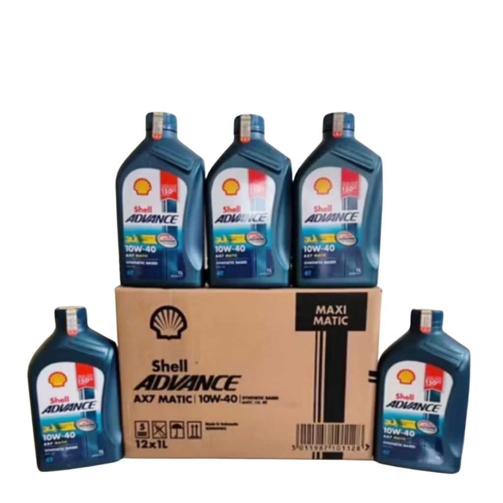 1 DUS ISI 12 BOTOL OLI SHELL AX7 MATIC 1 LITER SAE 10W-40