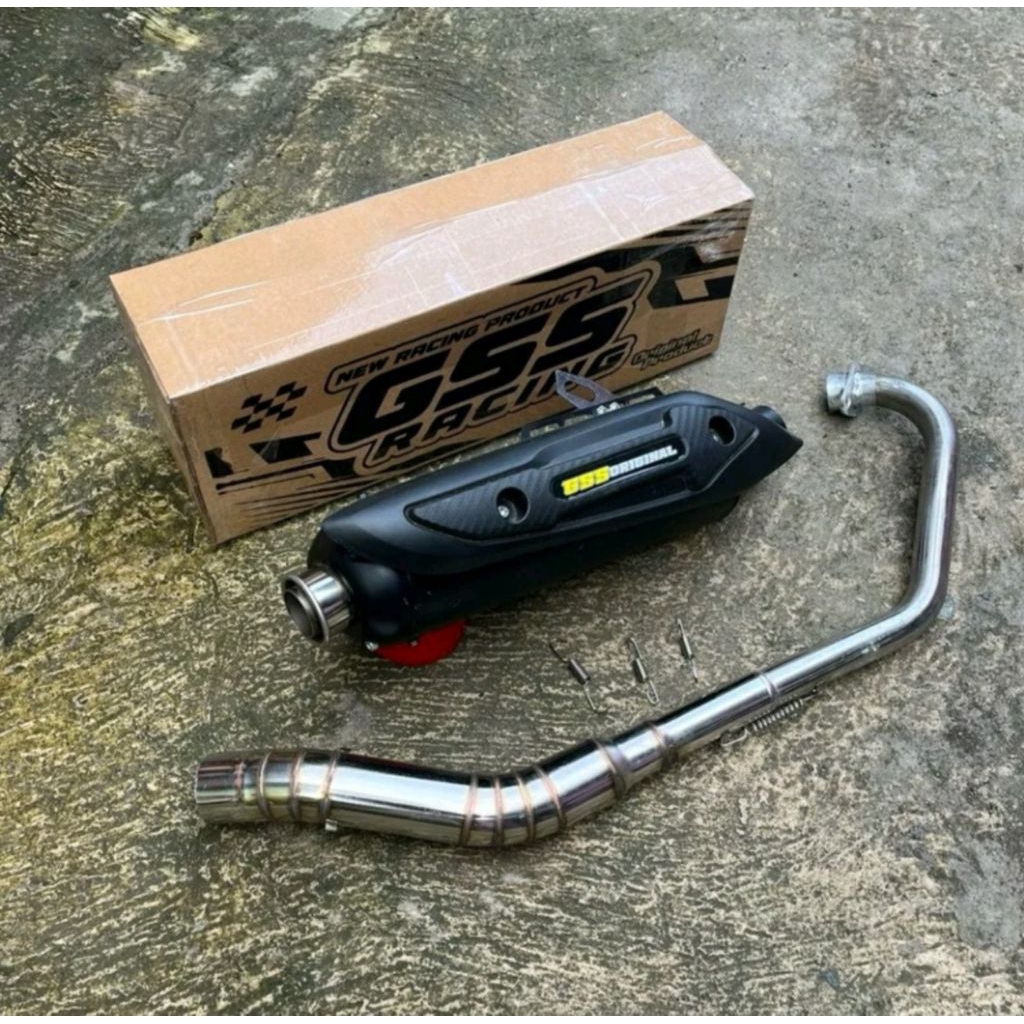 KNALPOT ORIGINAL GSS STANDAR RACING  BUAT MOTOR SPORT, BEBEK,METIK, VIKSEN,FU,MX,MX KING,VERZA,R15,M