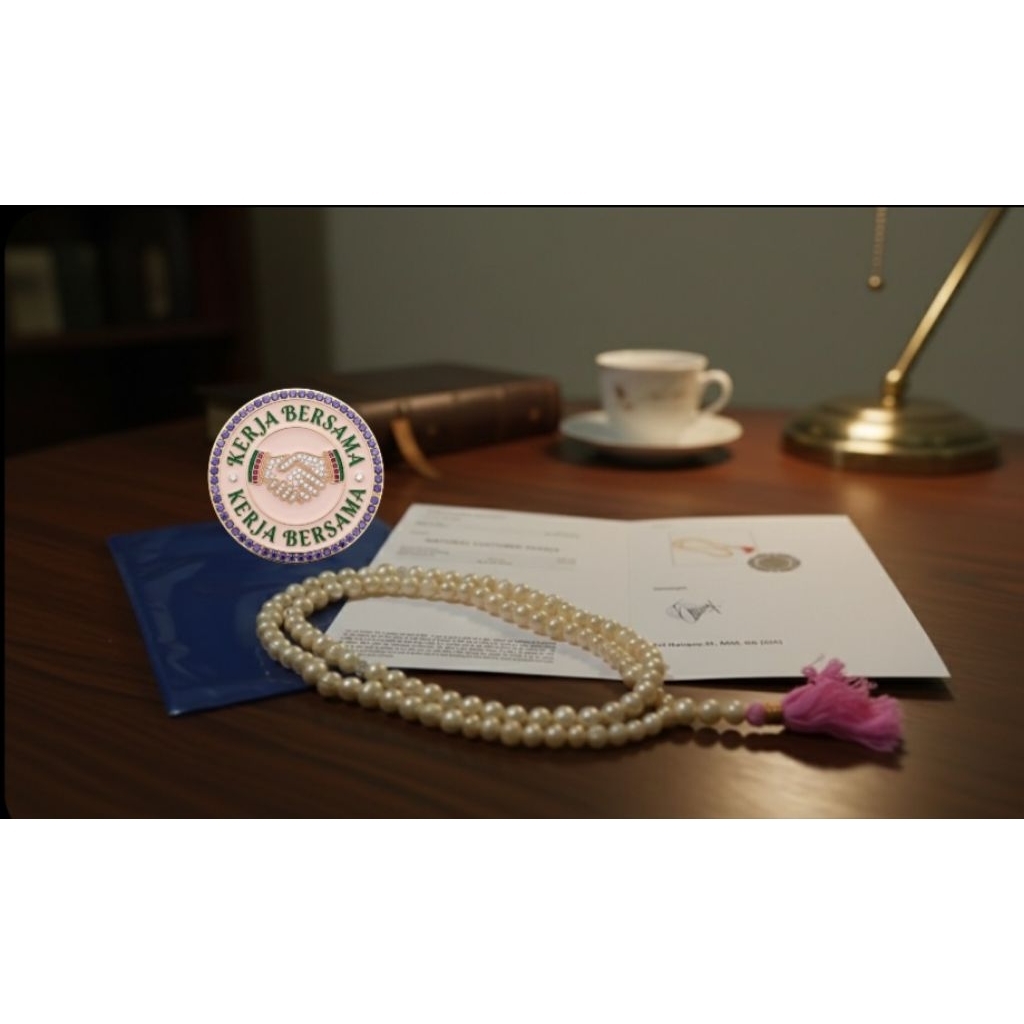 Tasbih mutiara asli air tawar sertifikat