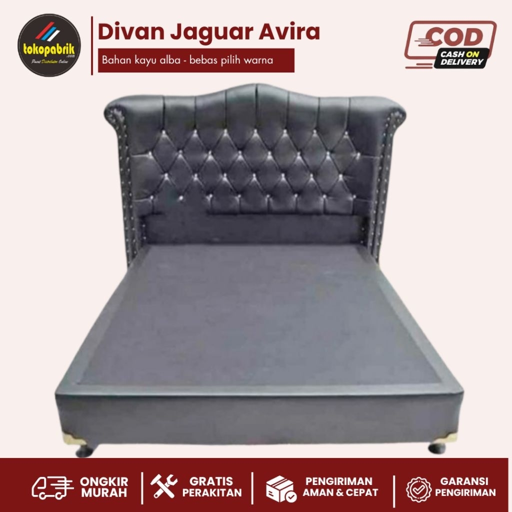 Divan jaguar 120 140 160 180 x 200 cm 1set box sandaran murah bebas riques warna
