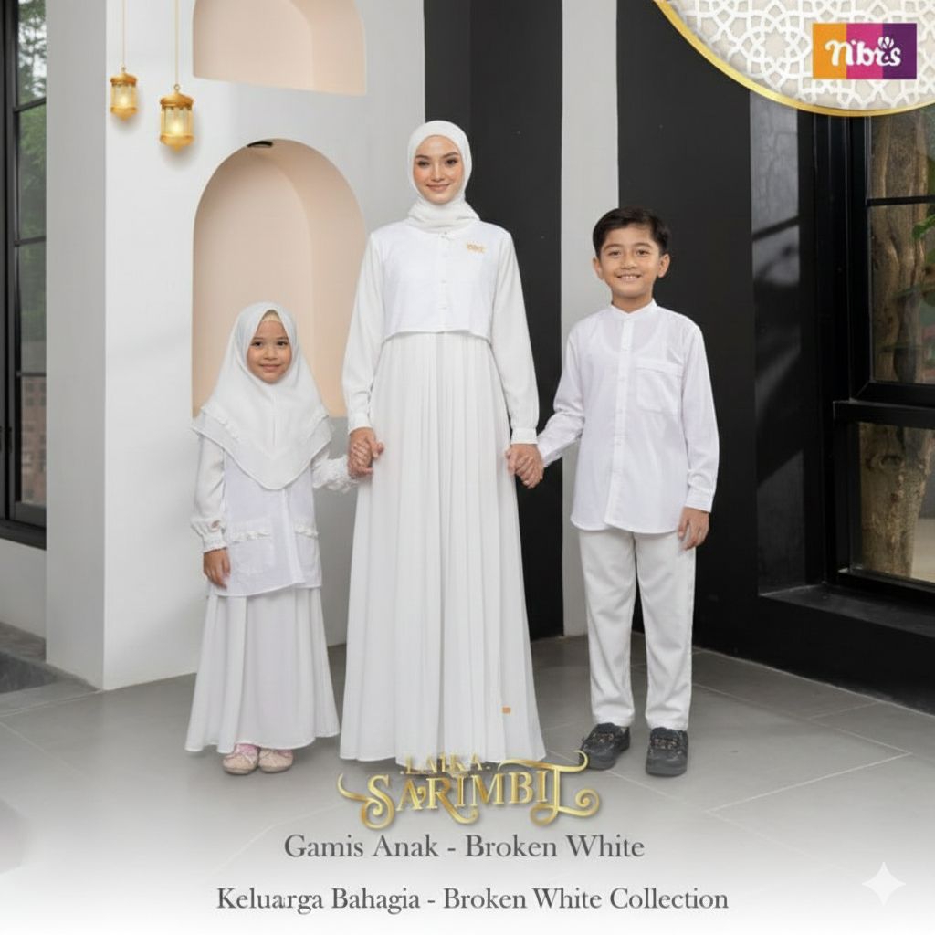 Gamis Laika Nibras Broken White Gamis Ibu Gamis Koko Anak