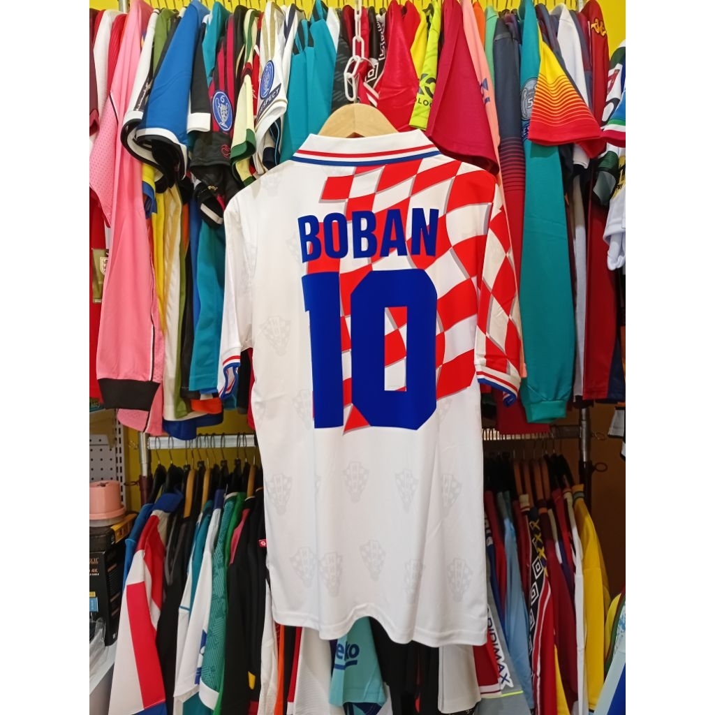 [NAMESET VELVET] JERSEY BOLA RETRO GO KROASIA 1998 BOBAN 10