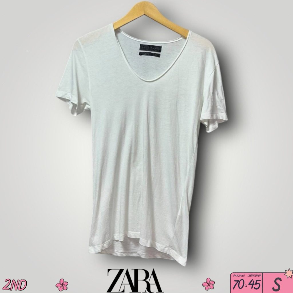 Kaos Wanita Zara Putih Polos Size S (70x45)cm