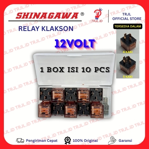 {GROSIR] Paket 10 Pcs Relay Klakson Shinagawa Ori 4 Kaki 12V 80A 5 Kaki 12V 5 Kaki 24V 4 Kaki 24V