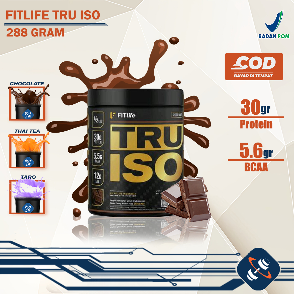 FITLIFE TRUISO 288 Gram - Whey Protein Isolate Suplemen Fitness Olahraga Gym Pembentuk Massa Otot Pr