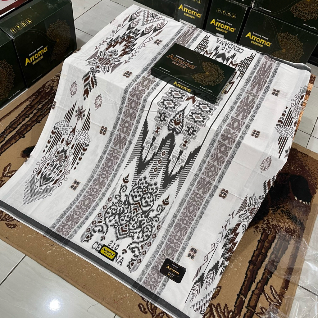 Sarung Abu Rifat Songket| Sarung Aroma bisa seragam Sarung Santri Motif Rindang