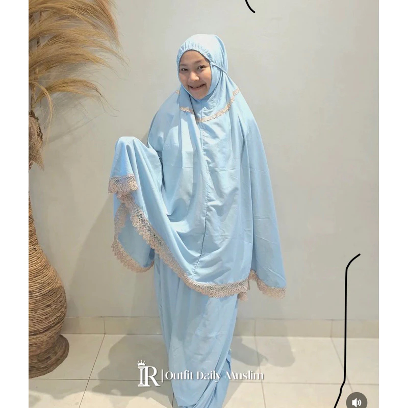 Mukena Katun Polos Renda | Mukena Katun Polos Dewasa