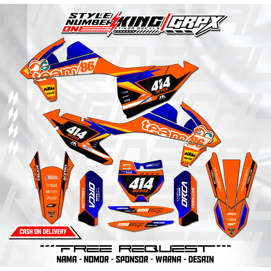 Decal KTM 85 2020 / Decal KTM 250 2017 / Decal KTM 2020 / Decal ktm 2020 CUSTOME Desain 205