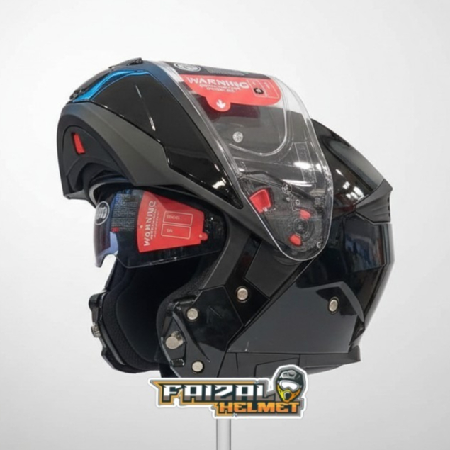 HELM SMK GULLWING  FLIP UP HELMET SMK BLACK GLOSSY
