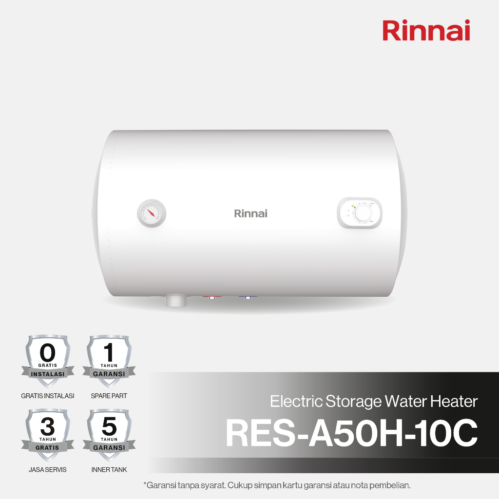 RINNAI Water Heater Listrik 50 Liter RES-A50-10C - 100% ORI