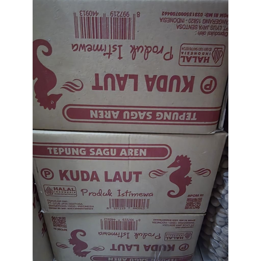 SAGU AREN CAP KUDA LAUT 1 DUS ISI 20 PCS X 500 GRAM