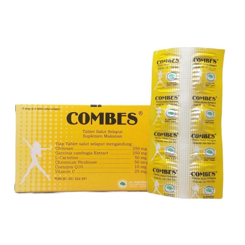 COMBES Obat Pelangsing Diet Box 30 Tablet - Membantu Mengikat Lemak Chitosan Garcinia L-Carnitine