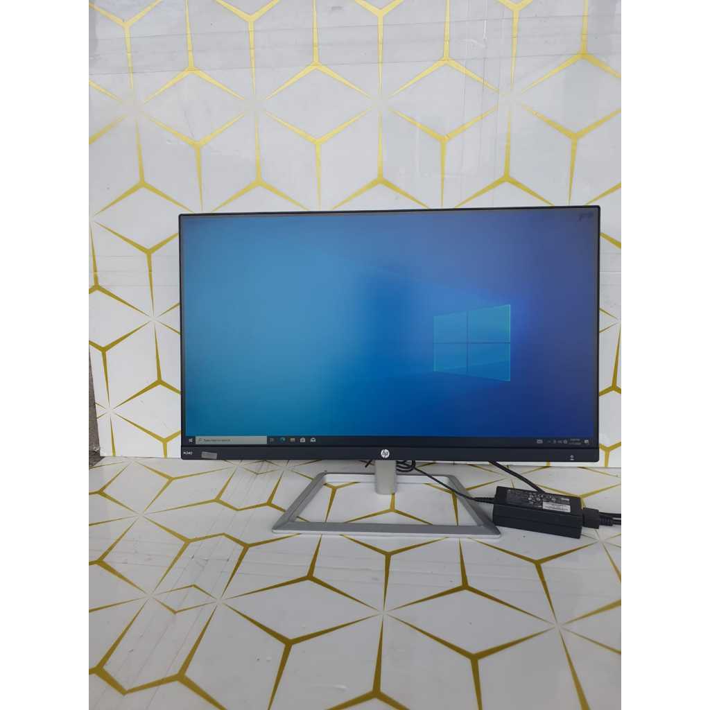 MONITOR HP 24 INCI LED N240 FRAMELESS FULL HD MULUS LIKE NEW LENGKAP ADAPTOR  DAN KABEL HDMI