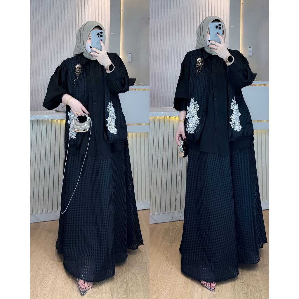 ONESET ROMPI - KODE 2907 LEO - 1 SET (BAJU + ROMPI + ROK) - TW