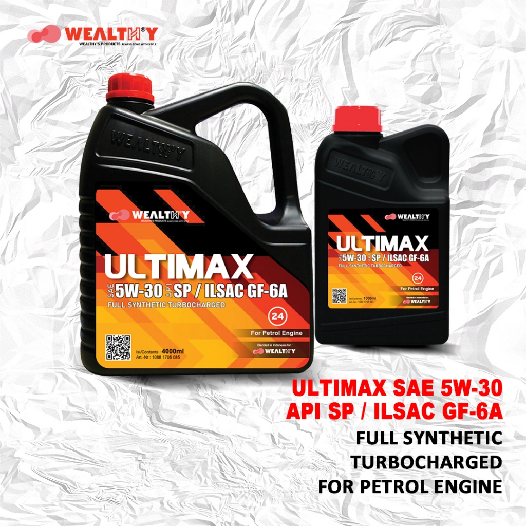 WEALTHY ULTIMAX SAE 5W-30 API SP/ILSAC GF-6A | OLI MOBIL | OLI MESIN BENSIN