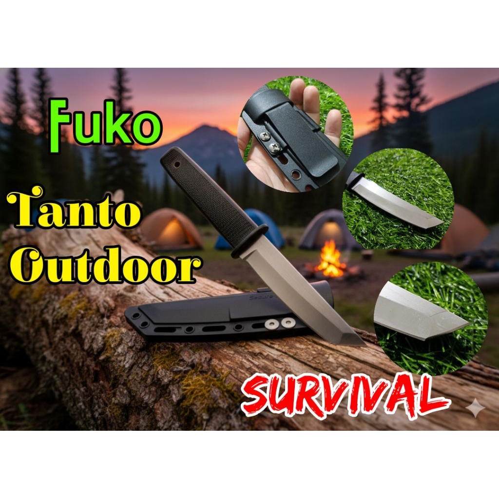Pisau Survival Tanto Kobun, pisau hunting kegiatan outdoor untuk potong daging