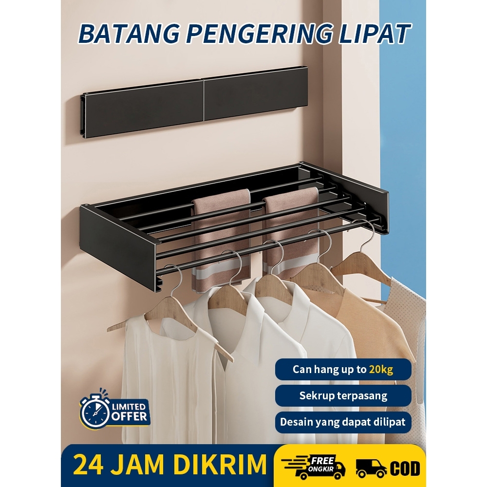 Rak Jemuran Pakaian Lipat Dalam Ruangan Rak Jemuran Pakaian Pakaian Handuk Sepatu Tempel Dinding Bal
