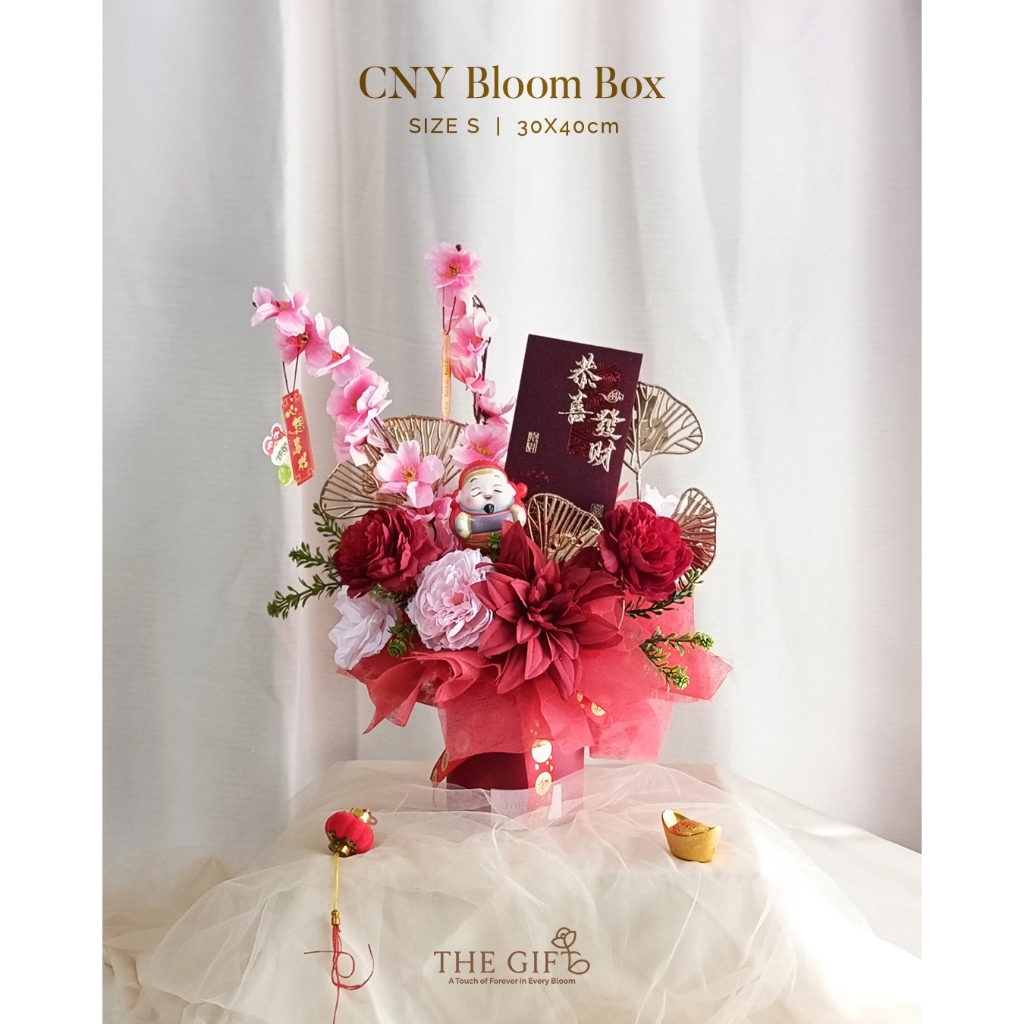 CNY Bloom Box - Uk S - Bunga Imlek - Bunga CNY - Hampers CNY - CNY Flower