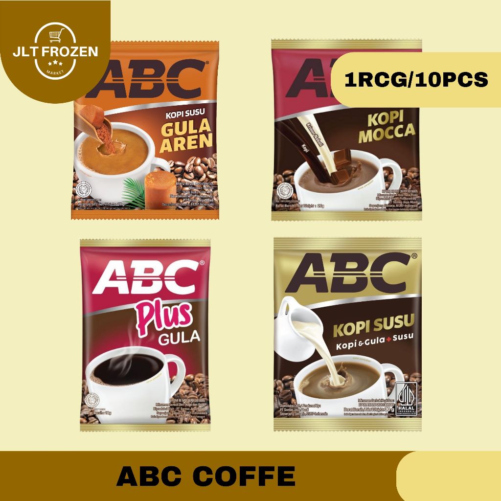 ABC Kopi 18g - 1 RCG/10 PCS / ABC Plus Gula / ABC Kopi & Gula + Susu / ABC Mocca / ABC Gula Aren / K