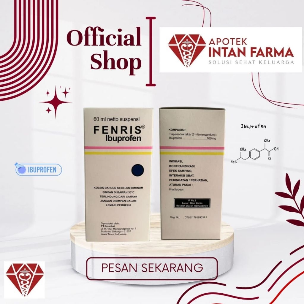 Fenris sirup ibuprofen mengatasi demam sakit gigi sakit kepala pada anak