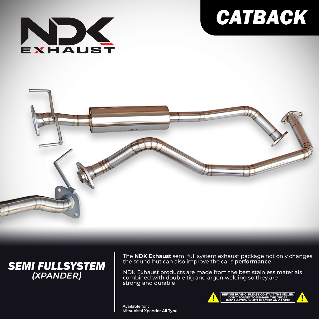 Knalpot Racing Mobil Xpander Semi Fullsystem Plug And Play Bass Harian Merk NDK Exhaust