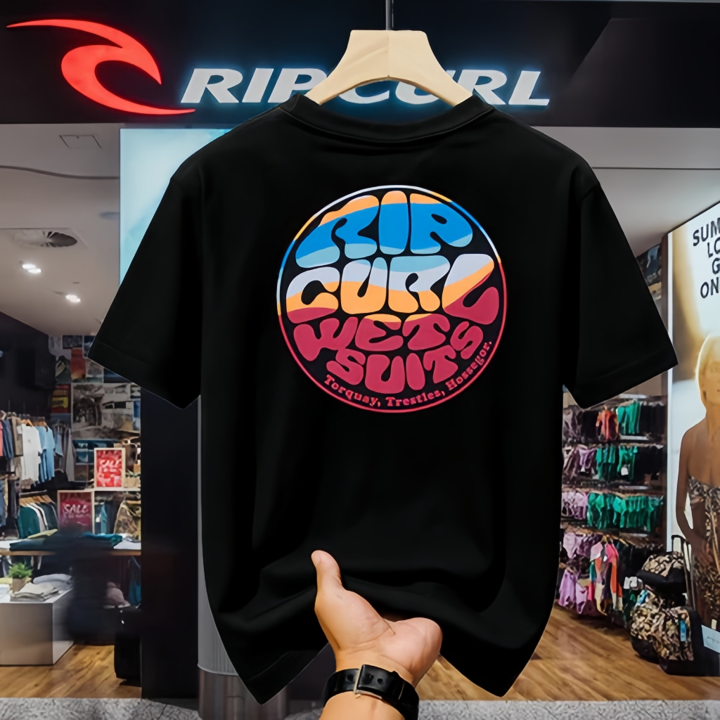 COD  Kaos Oblong 100% Katun Murni Rip Curl Original, Brand Surf Unisex Breathable Ringan Nyaman