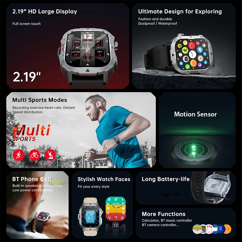 PROMO TERBARU TOTOP SMARTWATCH C30PRO SPORTS BLUETOOTH SMARTBAND 2.19 INCH HD SCREEN FULL TOUCH
