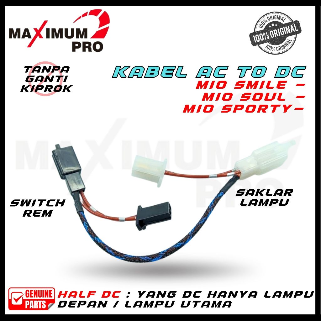 KONVERTER AC TO DC MIO SMILE MIO SPORTY MIO SOUL KARBU KABEL CONVERTER DC PNP LAMPU MOTOR UTAMA YAMA