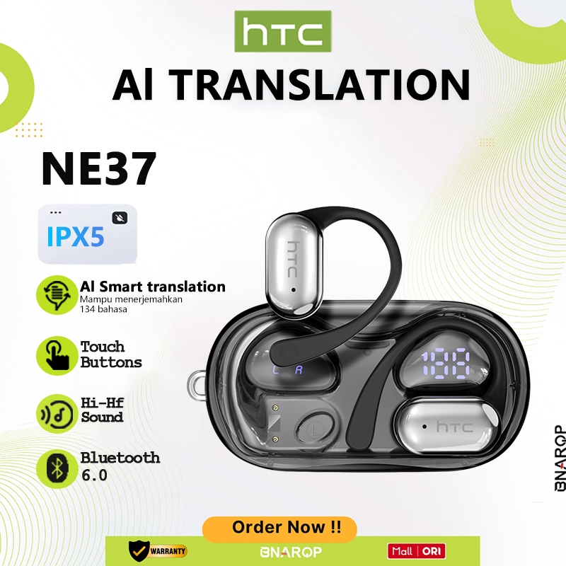 HTC NE37 TWS Earphone Bluetooth V6.0 Open-Ear Wireless Headset ENC IPX5