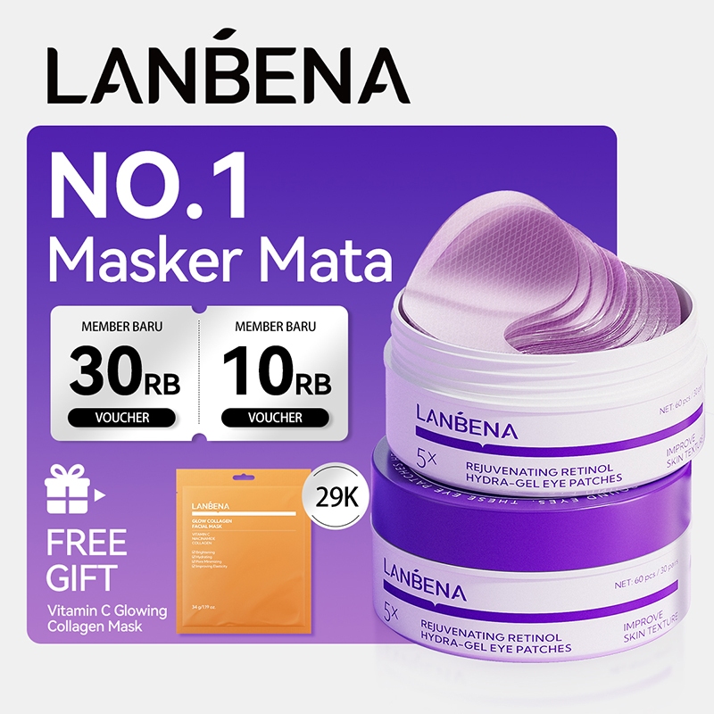 [HALAL] LANBENA Masker Mata Retinol Youthful + Cerahkan Lingkaran Hitam - Eye Patch Kolagen Melembap