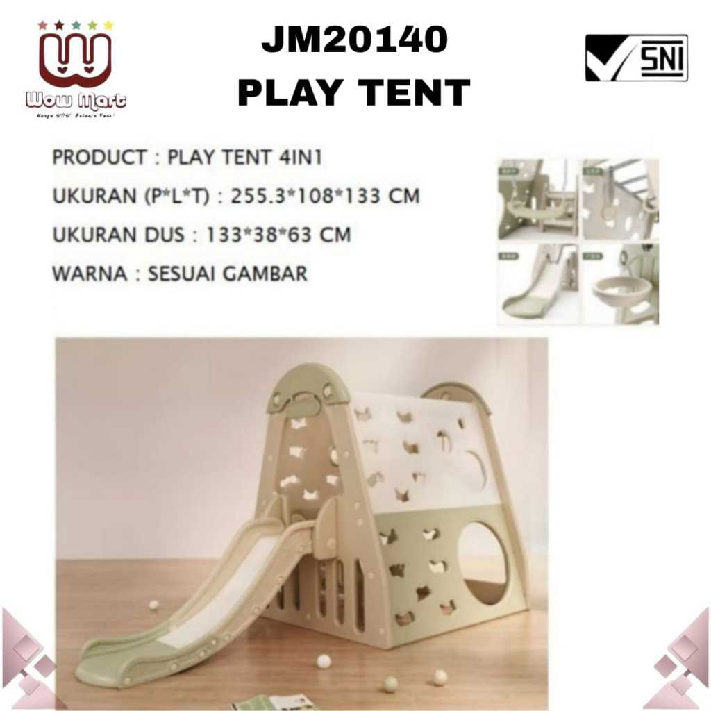 JM-20140 JM Kids Play Tent 4IN1 // Mainan Rumah Rumahan Tenda Anak Playtent Plus Sliding And Swing I