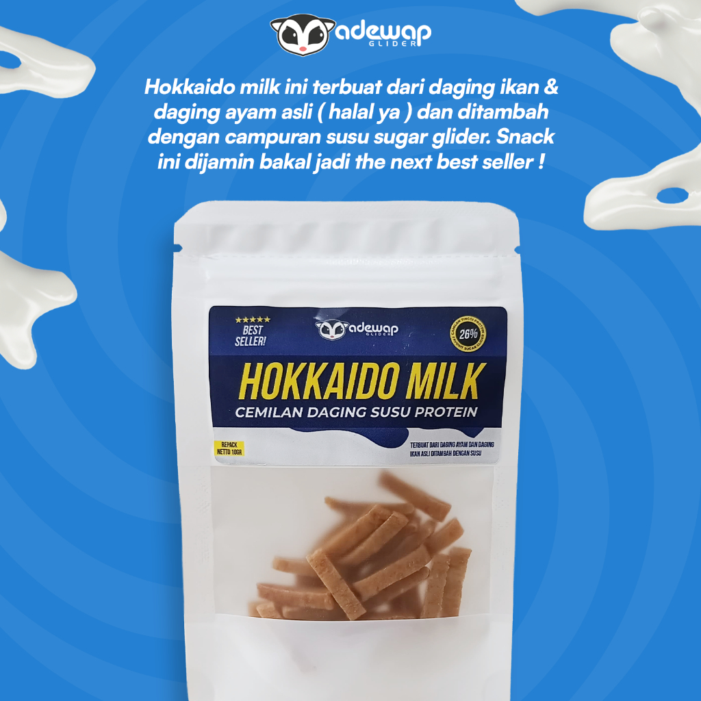 ADEWAP GLIDER Hokkaido Milk Snack Daging Susu Sugar Glider Repack 10GR
