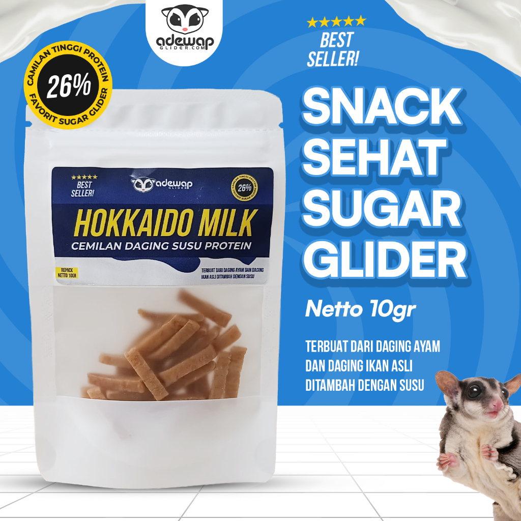 ADEWAP GLIDER Hokkaido Milk Snack Daging Susu Sugar Glider Repack 10GR