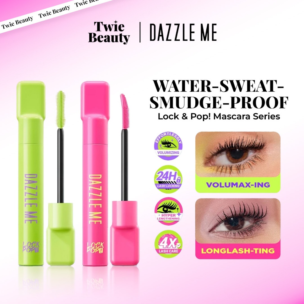 DAZZLE ME Lock & Pop Mascara VoluMAX-ing LongLASH-ting Volume Tahan Lama 7g