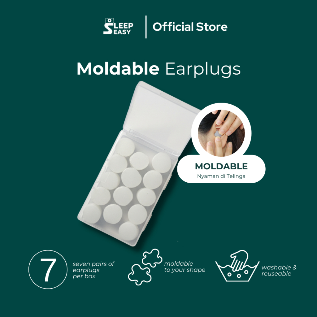 SLEEP EASY - Moldable Earplug - Penutup Telinga - Earplug -  Peredam Suara - Penutup Telinga untuk T