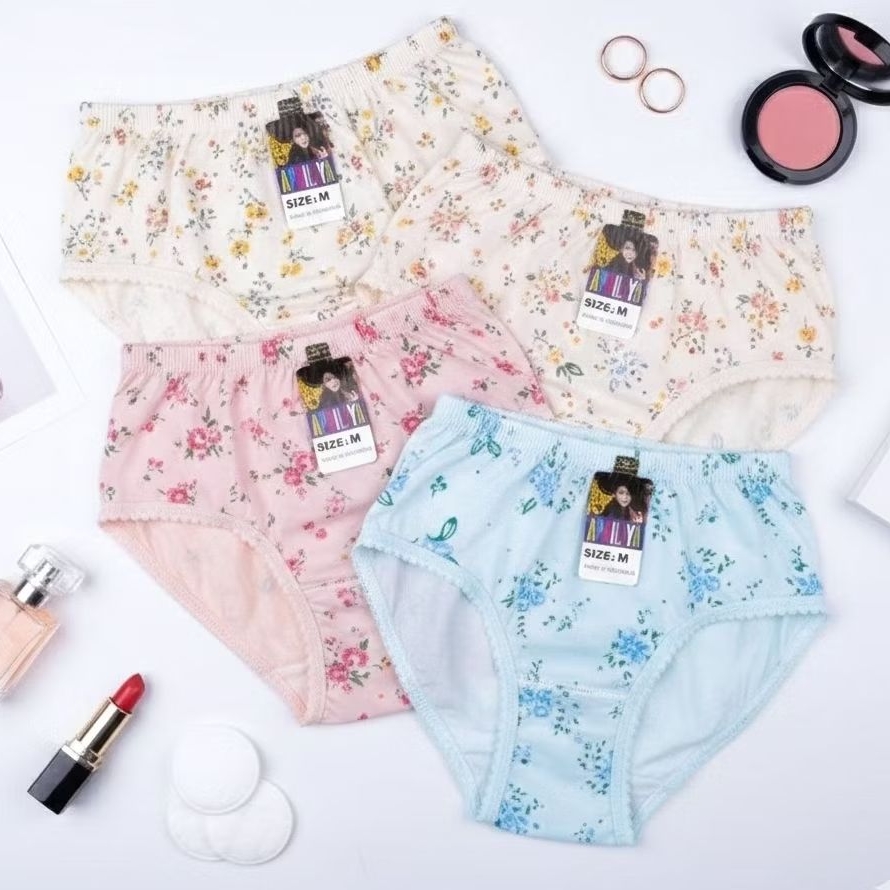 GROSIR 6 PCS (SETENGAH LUSIN) ART 036 | CD WANITA DEWASA N&Q SABLON BUNGA | PUTRI YULIANA SABLON BOR