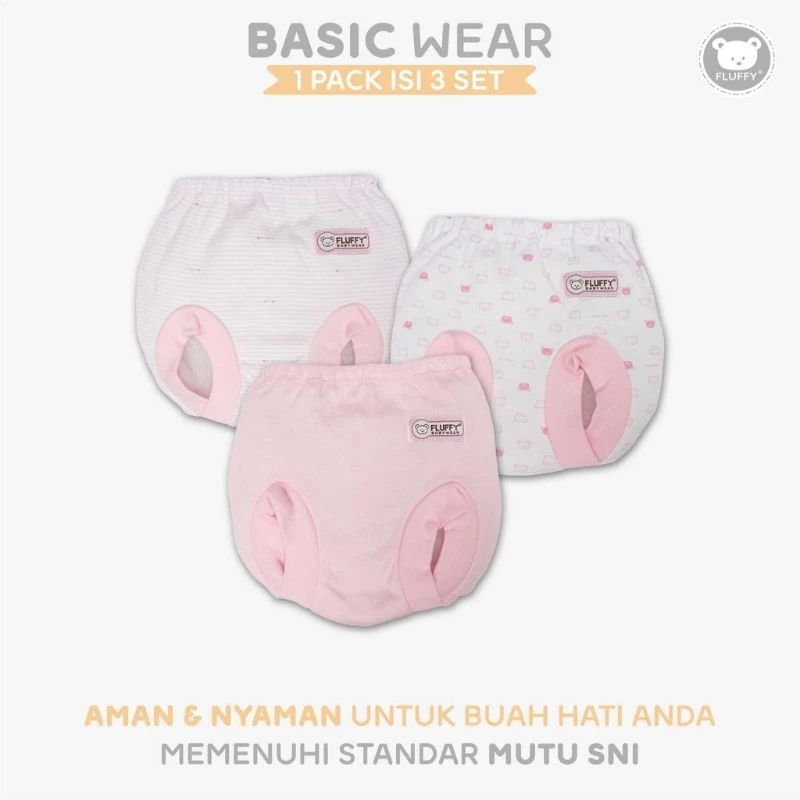 Fluffy Nova Gorillux 3 Pcs Celana Pop Bayi 0-4 Bulan Popok Baby Newborn