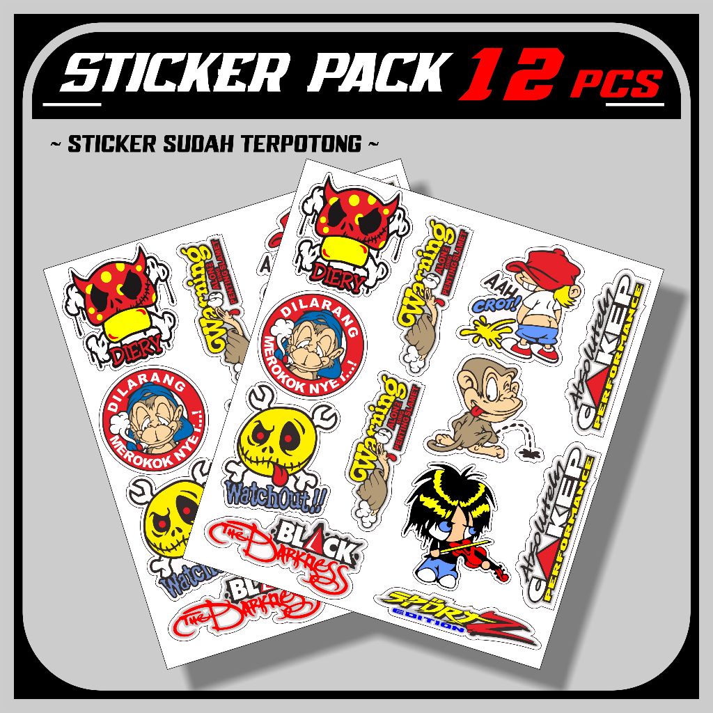 (COD) Sticker Viral Kata2 Lucu Kartun Lucu - Stiker Helm Herex Racing Viral Murah sudah terpotong