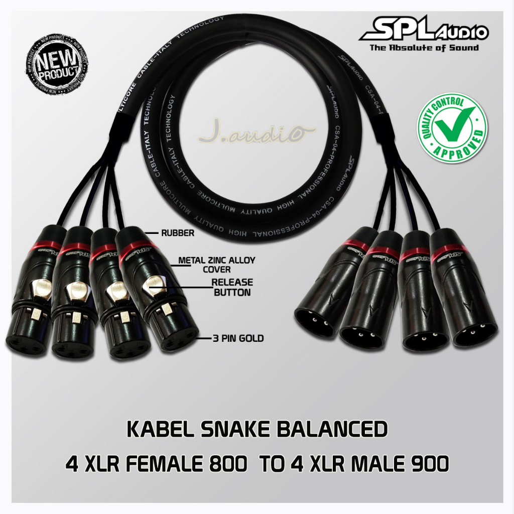 SPL AUDIO CSA-04 - Kabel snake Balance / kabel audio pro 4x XLR Male 900 to 4x XLR Female 800 SPL AU