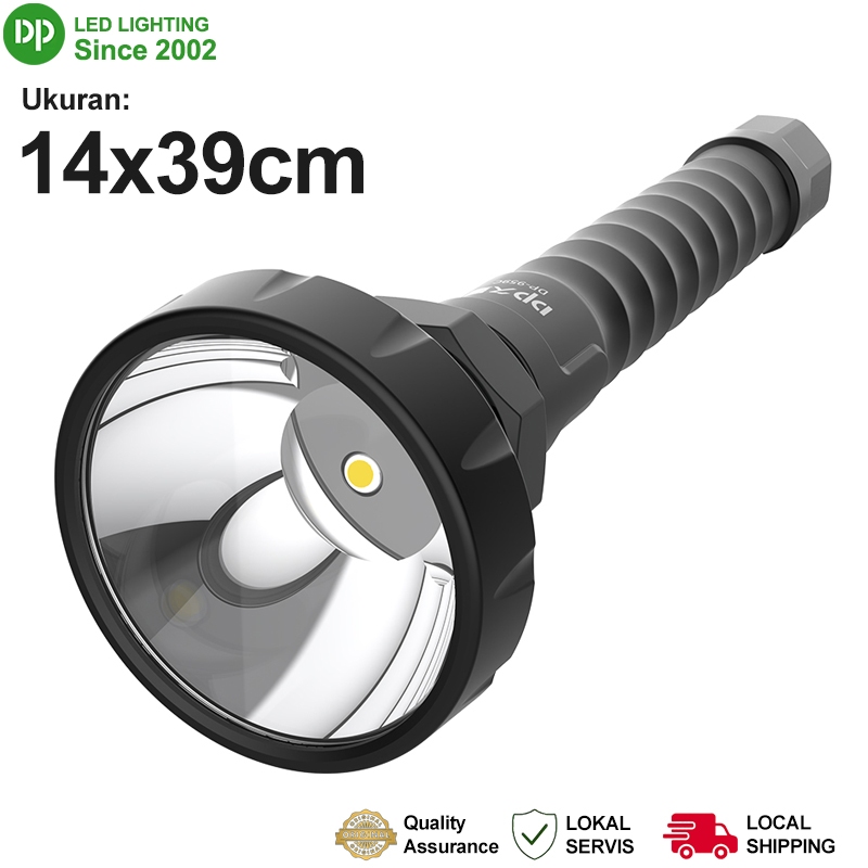 DP Senter LED Rechargeable Size 14x39cm, Tahan Lama hingga 9 Jam Dua Mode Cahaya