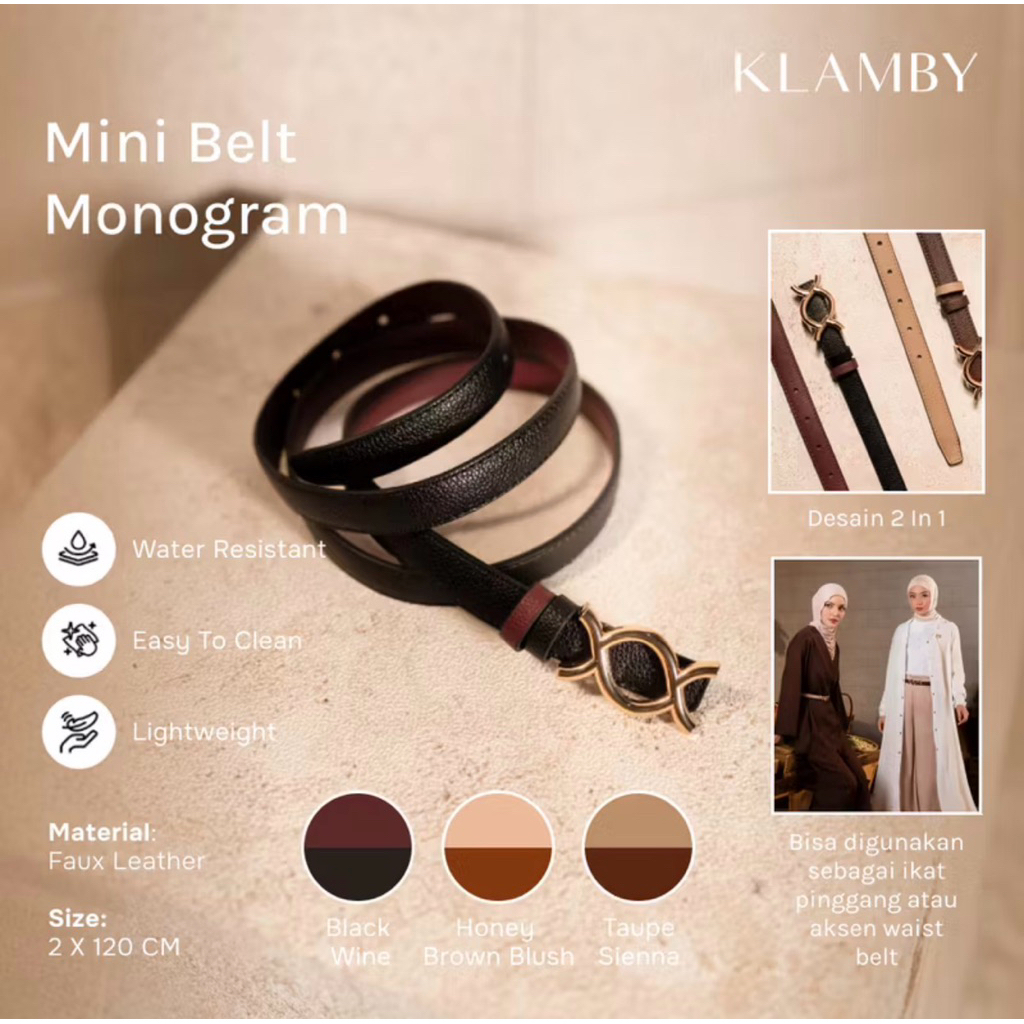Klamby belt | Nada Puspita | The Camille Thin Belt | New with box