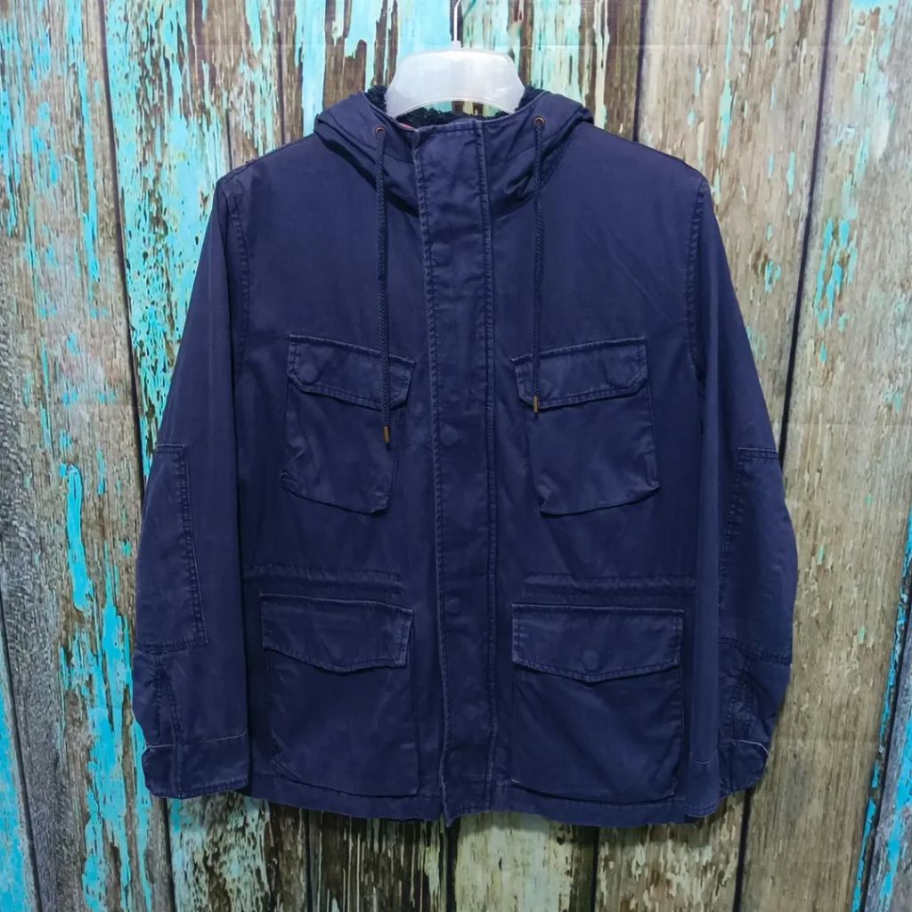 jaket parka GAP navy polos size XL casual bagus