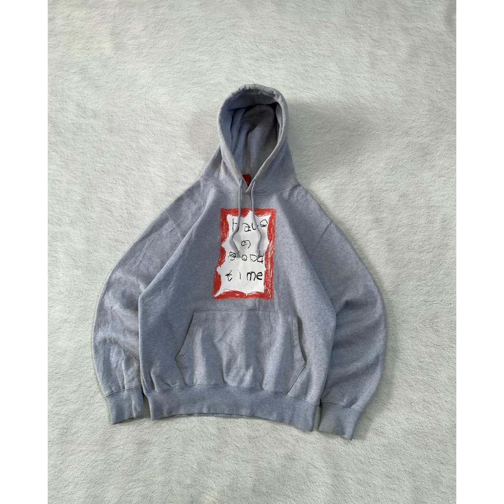 Hoodie Have A Good Time Crayon Grey Premium Streetwear Sweater Pullover Pria Wanita Unisex