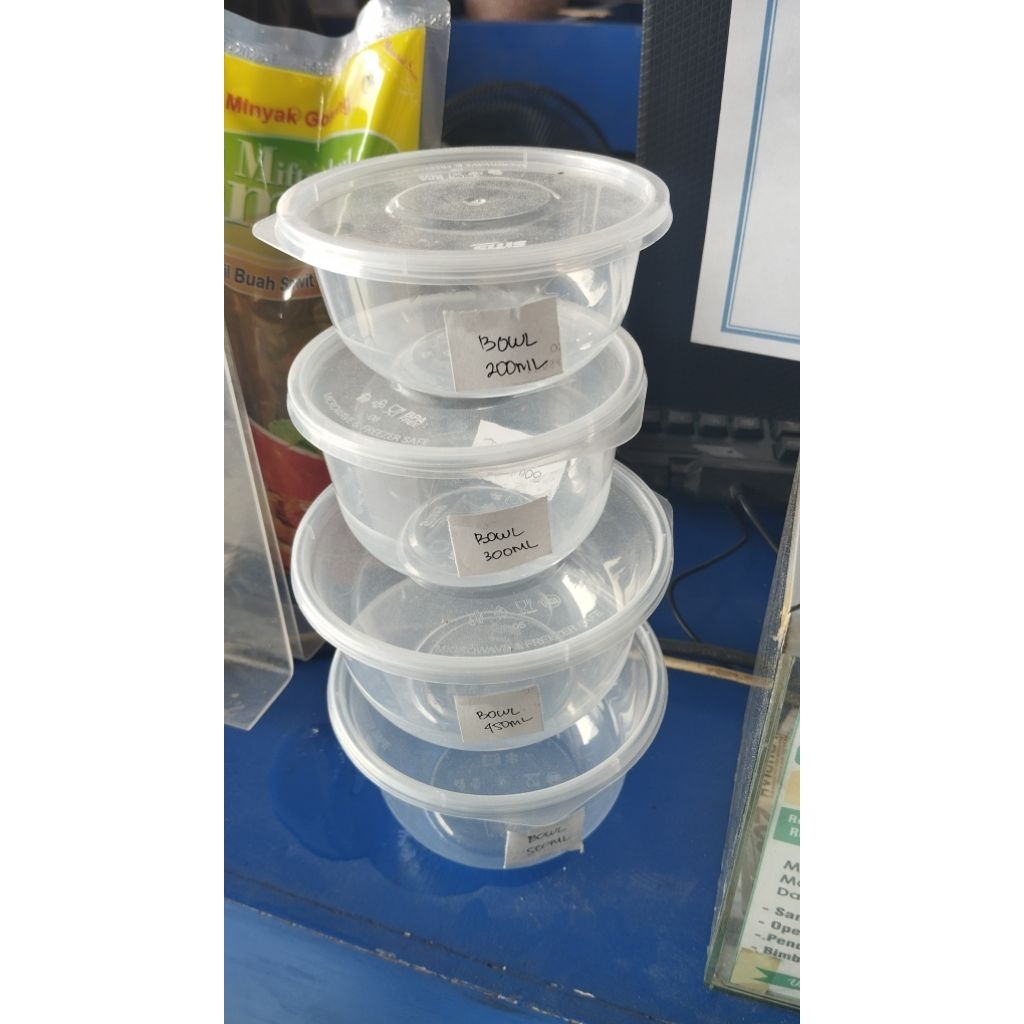 Wadah Makanan Mangkuk Bulat 200ml-500ml Isi 25PCS | SMS Thinwall Round Bowl Food Container | Grosir