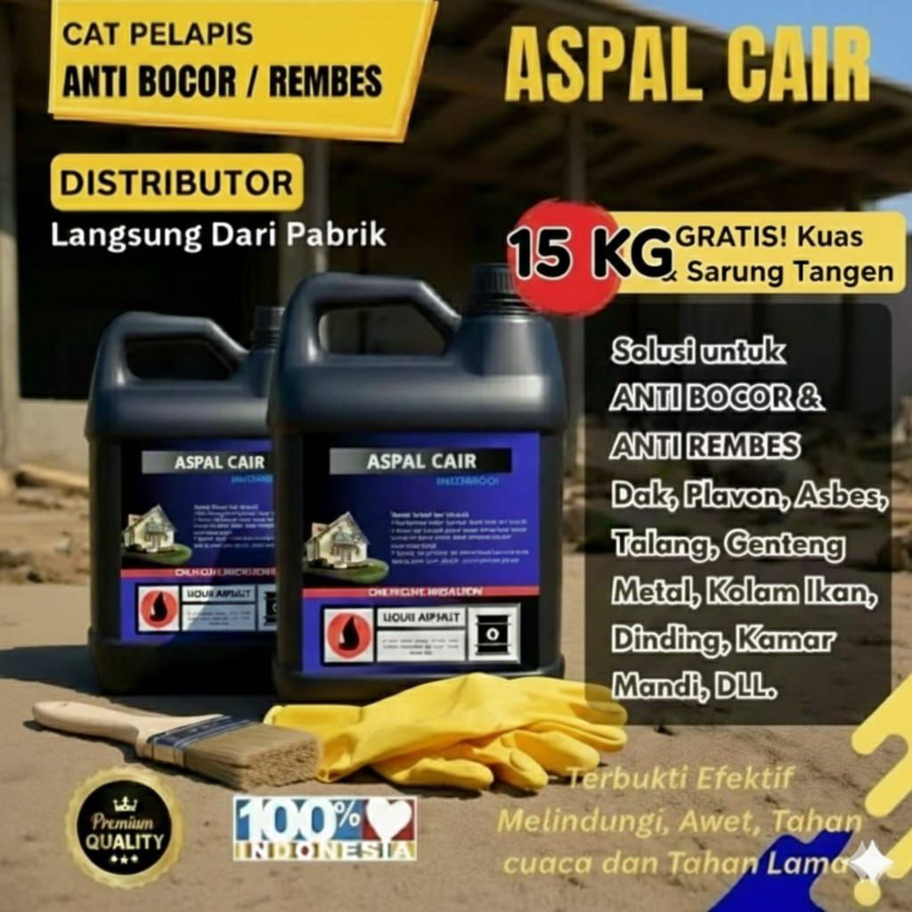ASPAL CAIR 15 KG - aspal cair waterproof anti rembes & bocor