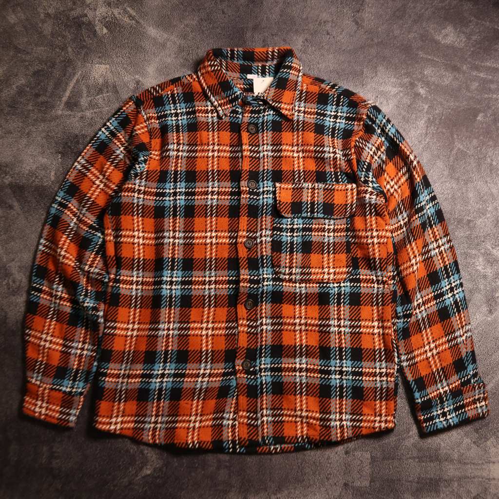 KEMEJA ZARA PLAID FLANEL OUTER SHIRT FL34 SIZE S FIT M-L